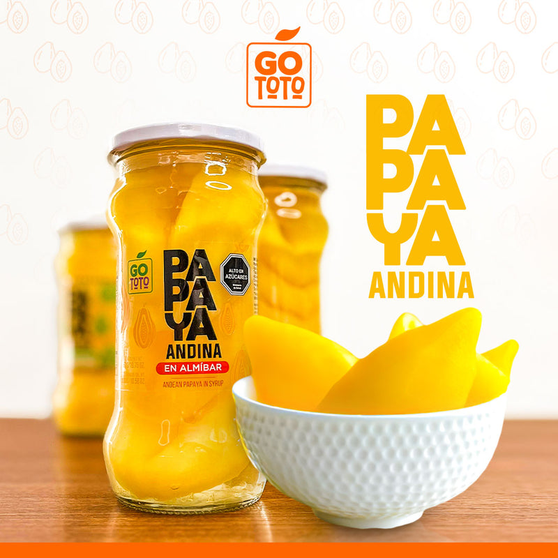 Pack Conserva de Papaya andina en almibar Go Toto 12und x 560g