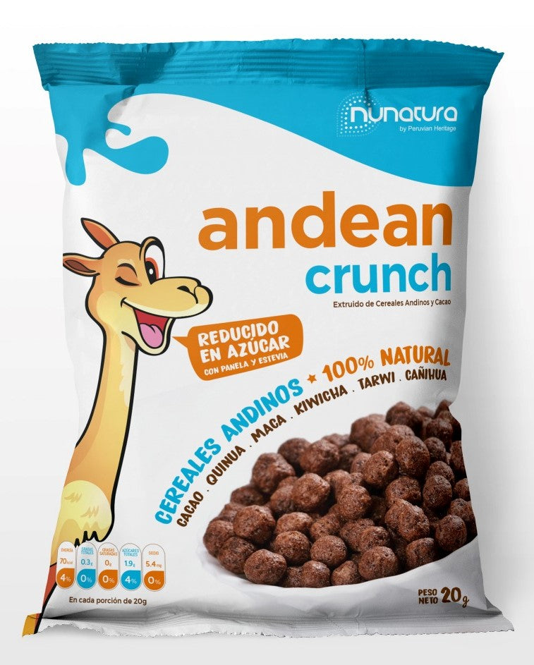 Pack Cereal Andean Crunch Chocolate Nunatura 24 x 20g