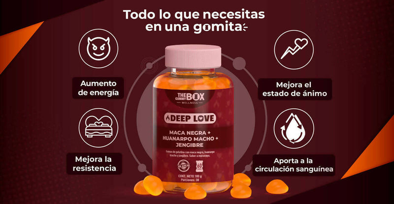 Gomitas Deep Love (Libido Sexual) The Gummy Box 60 Unidades
