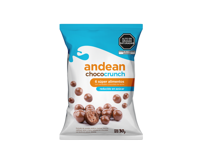 Cereales Andinos bañados en Chocolate Andean Choco Crunch Nunatura Caja 8 x 30g