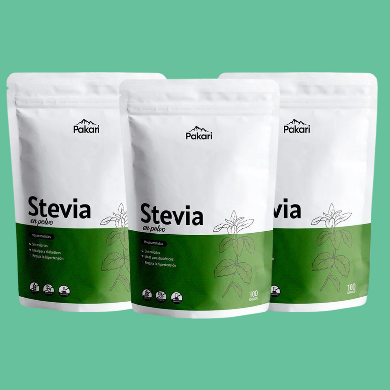 Stevia en polvo Pakari Pack 3 x 100g