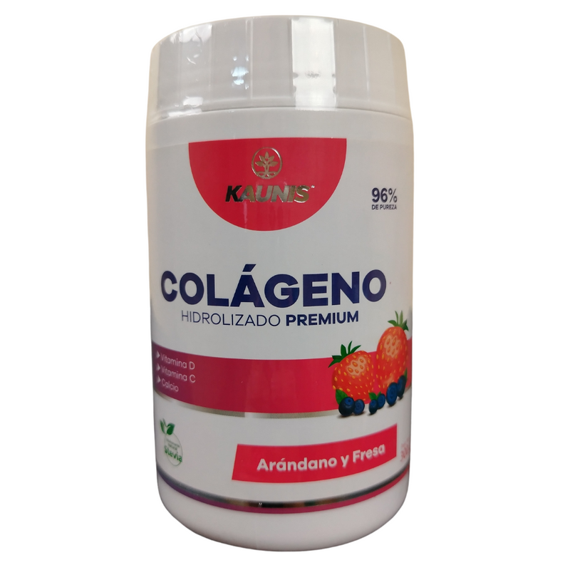 Colágeno Hidrolizado Arándano y Fresas (Vitamina D, C y Calcio) Kaunis 300g