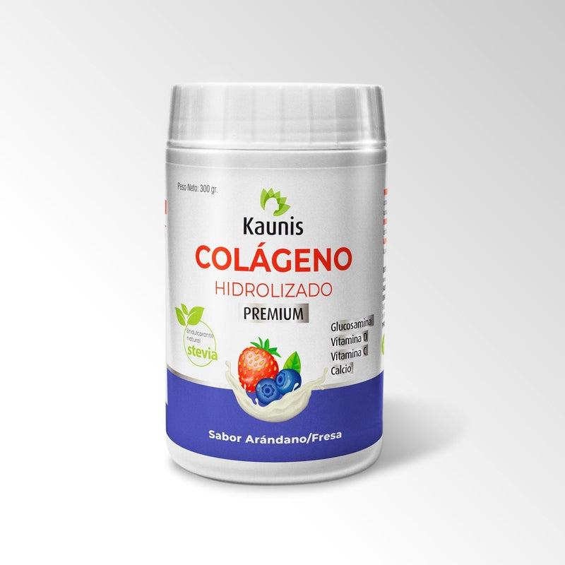 Colágeno Hidrolizado Premium con Arándano y Fresas (Vitamina D, C y Calcio) 500g