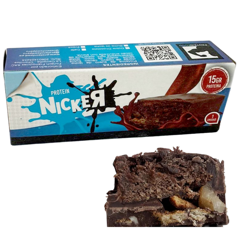 Barra Protein Nicker Doble Chocolate Protein Food 150g | 15g Proteína