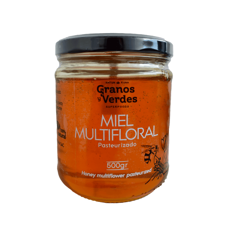 Miel Multifloral Pasteurizado Granos y Verdes 500g