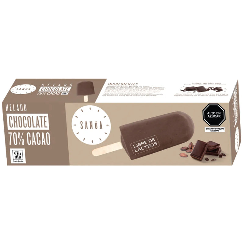 Helado paleta Chocolate 70% Cacao SANUA