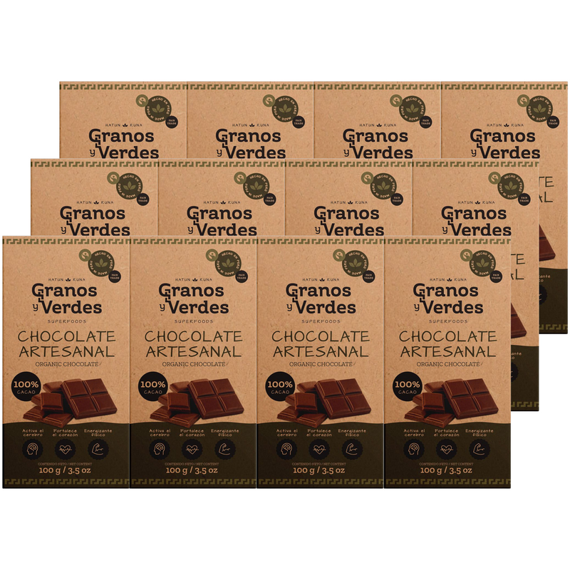Tableta Chocolate para taza 100% cacao Granos y Verdes 100g