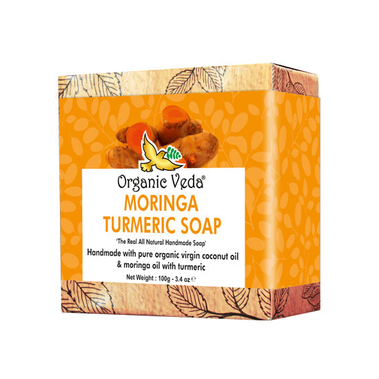 Jabón de curcuma y moringa Organic Veda 100g