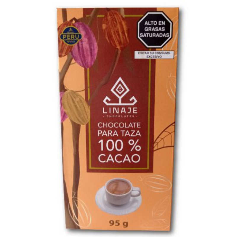 Tableta Chocolate para taza 100% Cacao Linaje 95g