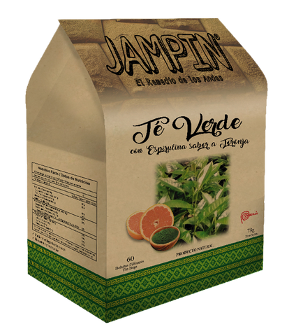 Infusión Te Verde con Espirulina sabor a Toronja  Jampin 60 sobres